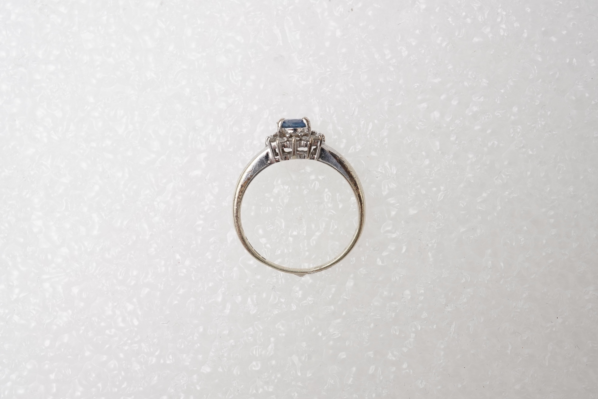 A sapphire and diamond cluster ring